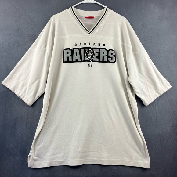 VTG Oakland Raiders Shirt Mens 2XL NFL Football Waffle Knit V-Neck Raider Nation - Picture 1 of 9